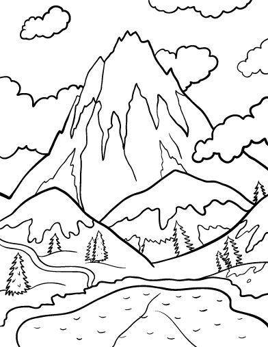 Mountains Coloring Pages - Best Coloring Pages For Kids Coloring Pages Nature, Art Quilling, Christmas Coloring Pages, Free Printable Coloring, Animal Coloring Pages, Free Printable Coloring Pages, Coloring Book Pages, Free Coloring Pages, Colouring Pages