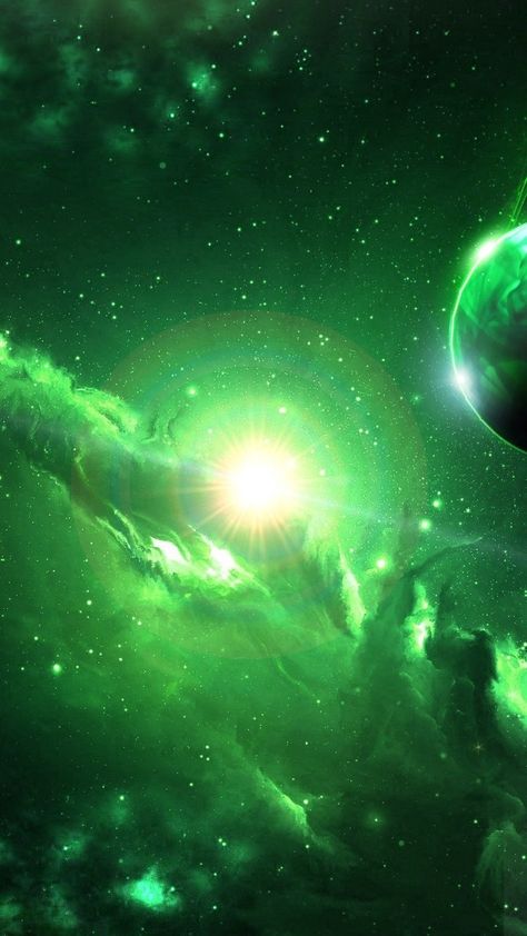 Green Space Wallpaper, Space Wallpaper Iphone, Galaxia Wallpaper, Digital Graphics Art, Saturn Planet, Green Galaxy, Galaxies Wallpaper, Space Wallpaper, Easter Wallpaper