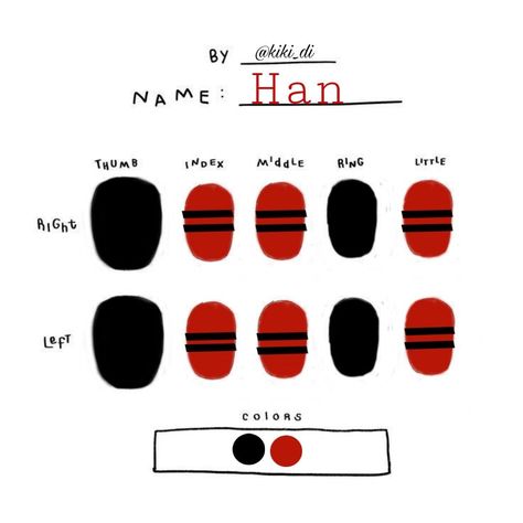 Han nails han nails Cool Emo Nail Designs, Stray Kids Han Nails, Simple Grunge Nail Ideas, Hans Nails Skz, Kpop Nails Designs Stray Kids, Skz Nail Ideas, Gidle Nails Designs, Han Jisung Nails Designs, K Pop Inspired Nails