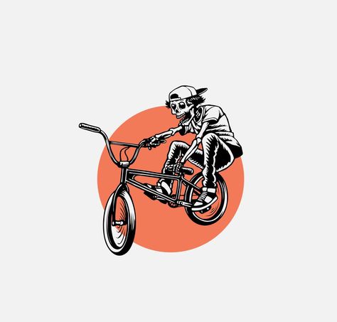 Bmx Artwork Illustrations, Bmx Logos Design, Bmx Tattoo Ideas, Bmx Artwork, Bmx Illustration, Bmx Drawing, Bmx Tattoo, Bmx Wheels, Bmx Handlebars