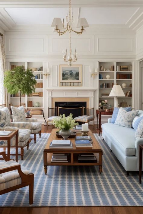 50+ Old Money Living Room Decor Ideas Colonial Home Decor Living Room, Southern Living Family Room, Cozy Classic Living Room, Lunden And Olivia Home, Grand Millennial Style Living Room, Classic Home Decor Timeless, Green Grandmillenial, Old English Living Room, Updated Traditional Living Room