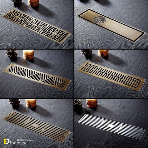 30+ Shower Floor Drain Design Ideas For Your Bathroom Shower Drain Ideas, Drain Style, Shower Drain Covers, Bathroom Drain, Shower Drains, Tempered Glass Shelves, Brass Art, Drain Cover, Shower Drain