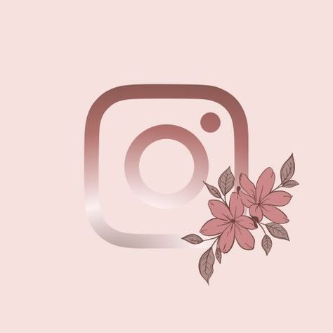 Flower Instagram Icon, Pink And Brown App Icons, Iphone Apps Icon Aesthetic, Flower Icon Logo, App Logo Aesthetic, Iphone Makeover, Instagram App Icon, Aesthetic Highlight Covers Instagram Pink, Fall Backgrounds Iphone