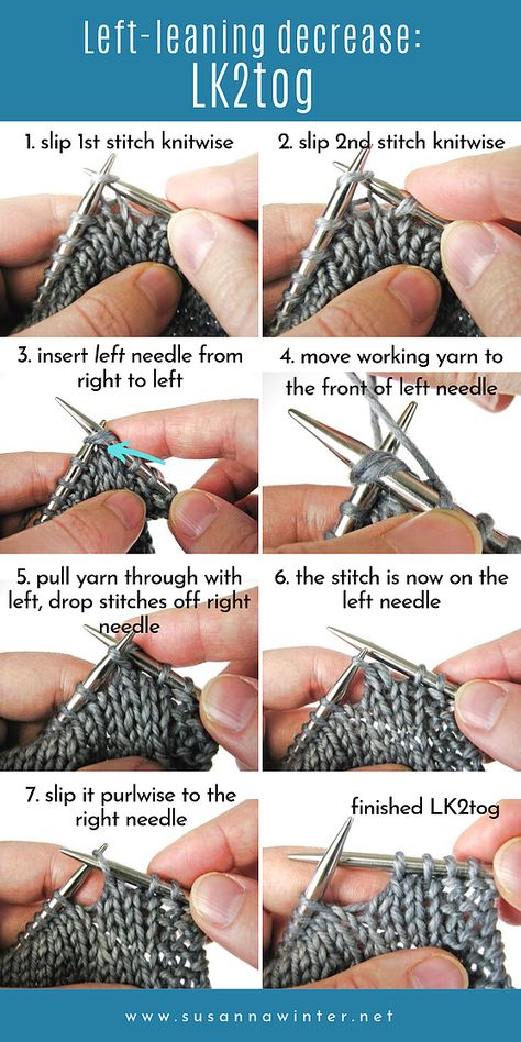 7 Ways to Knit a Left-leaning Decrease [TUTORIAL] How Do You Knit, Advanced Knitting Techniques, Knitting Increase, Best Mirror, Advanced Knitting, Knitting Hacks, Knitting Help, Beginner Knitting, Knitting Basics