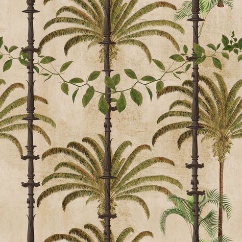 Havana Wallpaper, Taupe Wallpaper, Inspired Interiors, Tropical Wallpaper, Mind The Gap, Botanical Wallpaper, Wallpaper Direct, Spanish Colonial, Wallpaper Calculator