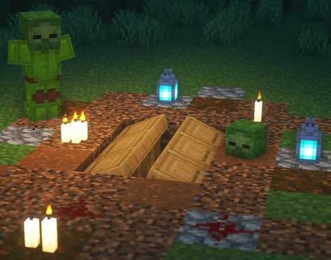 Minecraft Scarecrow Build, Minecraft Protection Wall, Useful Builds In Minecraft, Minecraft Gothic Decoration, Decorative Minecraft Builds, Minecraft Cemetery Build, Minecraft City Center Ideas, Throne Ideas Minecraft, Minecraft Bonfire Ideas