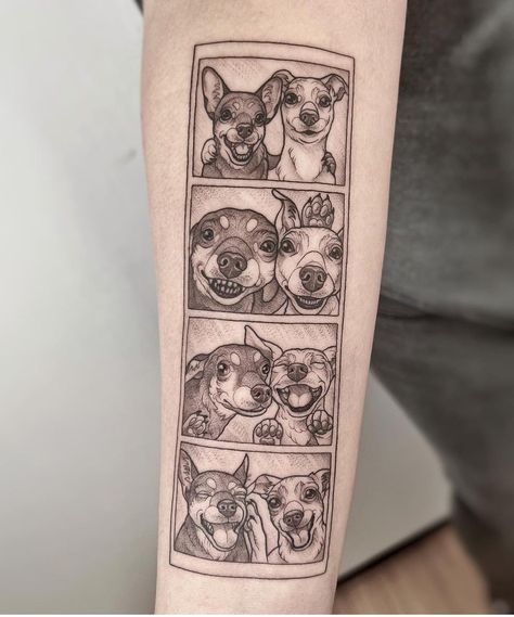 Oscar Tattoo, Matching Symbols, Boss Tattoo, Tatoo Dog, Best Friend Tattoo, Dog Portrait Tattoo, Tattoos 2024, Tattoos Meaningful, Tattoos For Lovers