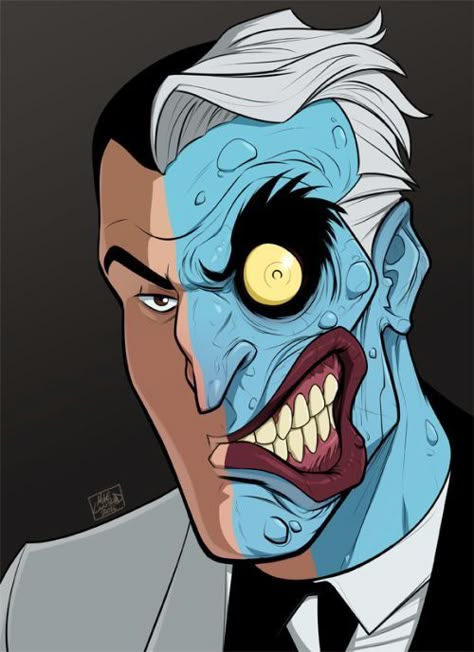 Two Face Art, Two Face Batman, Batman Rogues Gallery, Batman Animated Series, Batman Rogues, Batman Animated, Gotham Villains, Batman Villains, Harvey Dent