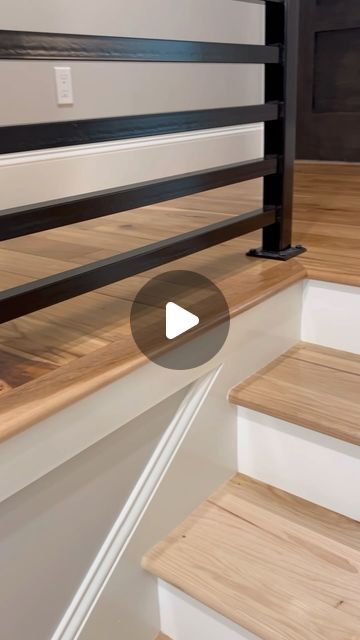 William Keith Dykes on Instagram: "How to install STAIR treads - Part 3. We installed this staircase about 4 years ago and as you see in the last couple of shots…still looks amazing!   Oh yea…Thanks to my videographer @jiveysimmons for the awesome footage! 😉  #gotitcoach #stairs #staircase #part3 #treads #naturalhickory #hickory #wood #woodworking #custom #customhomes #customhomebuilder #socrispy #transitions #howto #risers #paintedrisers #builttolast #ohdaddy #ilikethemtight" Staircase Tread And Riser Design, Stair Bullnose Ideas, Stair Stringer Ideas, Stair Skirting Ideas, Install Stair Treads, Wood Stairs Ideas, Steps Design Interior Stairs, Wooden Stairs Ideas, Pine Stair Treads