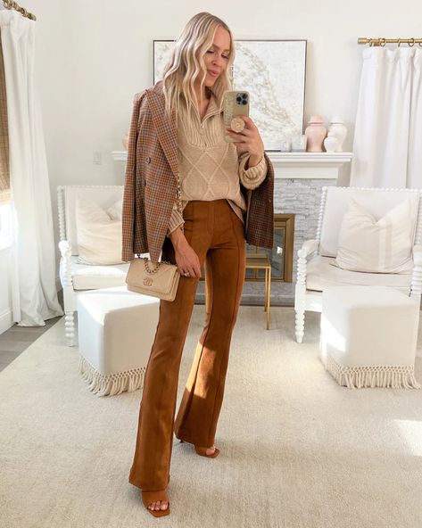 Woman’s Jumpsuit, Faux Suede Pants Outfit, Suede Pants Outfit, Suede Flare Pants, Suede Leggings, Suede Pants, Faux Suede Fabric, Flare Leg Pants, Brown Pants