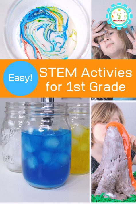 STEM Activities for 1st Grade Activities For 1st Graders, Stem Lesson Plans, Kids Activities At Home, 1st Grade Activities, Engineering Activities, Stem Lesson, 1st Grade Science, First Grade Activities, Stem Learning