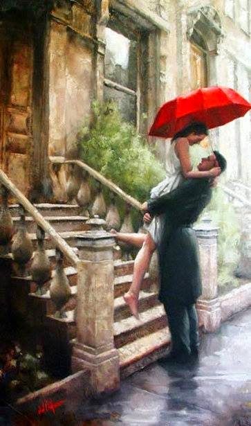 Romance Arte, Umbrella In The Rain, Art Romantique, Art Amour, Under An Umbrella, Foto Langka, Galleria D'arte, Siluete Umane, Umbrella Art