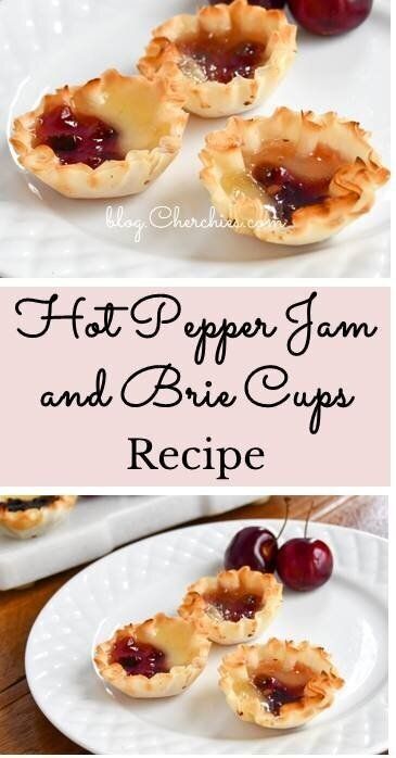 Brie Hot Pepper Jelly, Brie In Phyllo Cups, Brie Philo Cups, Peach Jam Appetizer, Phyllo Cup Breakfast, Caramel Brie Tartlet, Phyllo Brie Cups, Baked Brie Cups, Brie Cups Appetizer