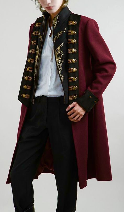 Royal Male Clothes, Medieval Outfits Men Royal, Medieval Man Aesthetic, Red Pirate Coat, Tom Riddle X Harry Potter, Medieval Mens Clothing, Medieval Clothing Men, Descendants 4, Royal Clothes