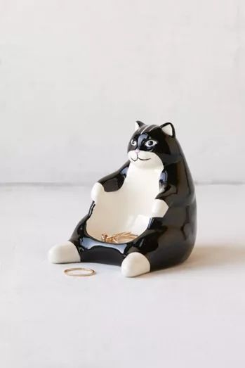 Cool Room Accessories, Cat Jewelry Holder, Cat Trinket Dish, Cat Room Decor, Cat Decorations, Image Zen, Cat Ring Holder, Ceramics Jewelry, Clay Cat