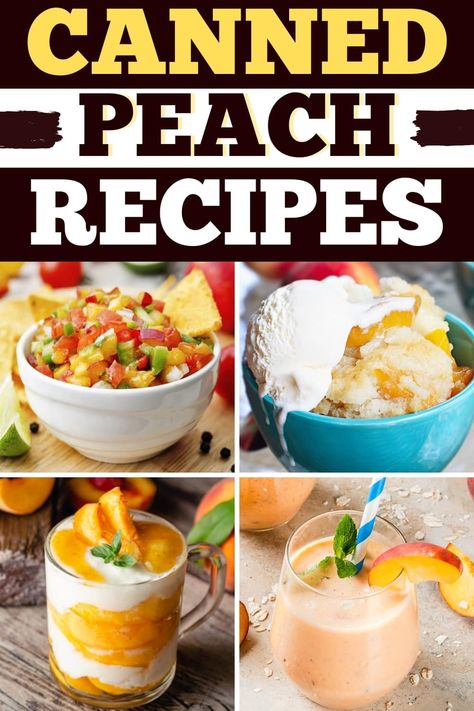 Canned Peach Breakfast Recipes, Can Good Recipes, What To Do With Canned Peaches, Canned Fruit Mix Recipes, Recipes With Can Fruit, Dessert Recipes Using Canned Peaches, Peaches Recipes Easy, Canned Fruit Recipes Ideas, What To Do With Bulk Peaches