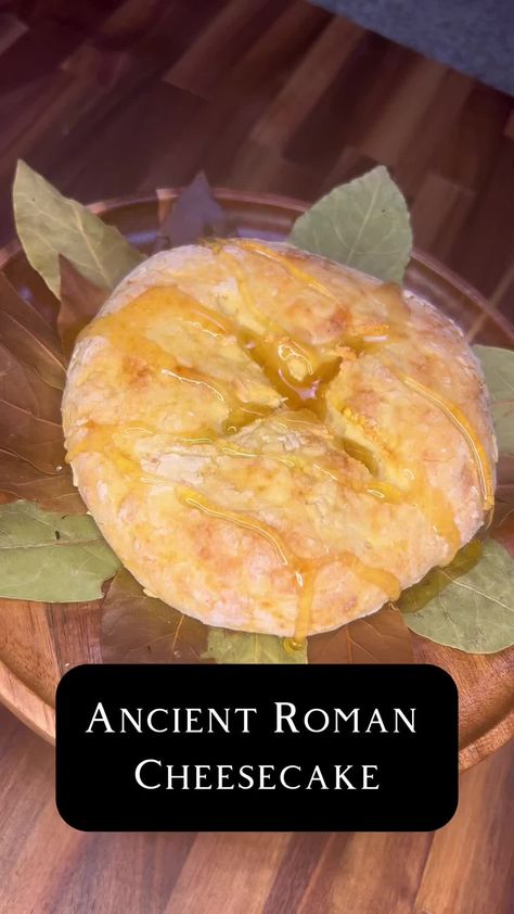 Libum: Ancient Roman Cheesecake Libum Recipe, Roman Food Recipes, Ancient Roman Recipes, Hobbit Food Recipes, Midevil Recipes, Chemistry Kitchen, Roman Feast, Hobbit Recipes, Hobbit Feast