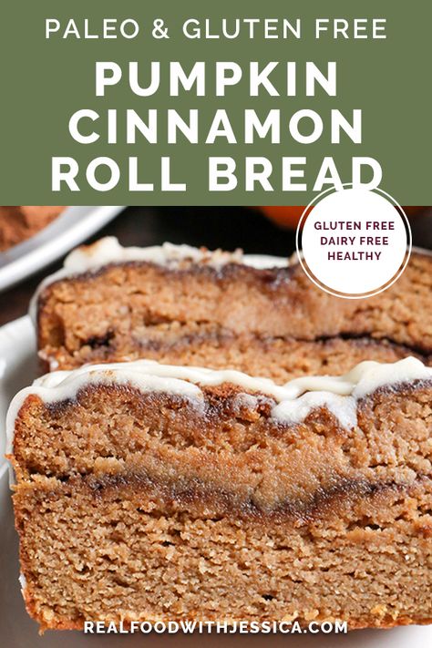 Paleo Pumpkin Bread, Cinnamon Roll Bread, Paleo Bread, Paleo Baking, Paleo Pumpkin, Paleo Sweets, Sweet Pumpkin, Cinnamon Bread, Gluten Free Pumpkin