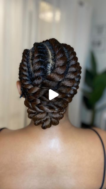 Big Flat Twist Hairstyles, Jumbo Flat Twist Natural Hair, Twisted Updo Wedding, Flat Twist Cornrows Natural Hair, Flat Twist With Bun, Black Natural Twist Hairstyles, Chunky Twist Hairstyles, Two Twist Hairstyles, Chunky Flat Twist Hairstyles