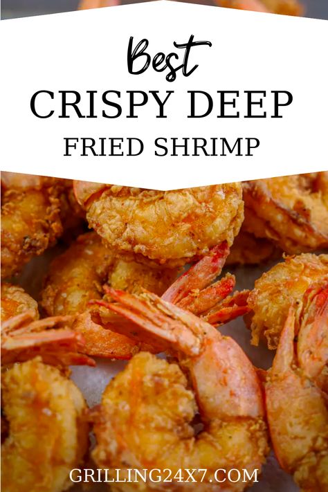 This crispy deep-fried shrimp recipe will have you feeling like a chef in no time and better than any restaurant fried shrimp around! Deep Fried Shrimp Batter, Asian Fried Shrimp, Deep Fried Shrimp Recipes, Colossal Shrimp Recipe, Churches Chicken, Fried Shrimp Batter, Southern Fried Shrimp, Fried Shrimp Recipes Easy, Appetizers Shrimp