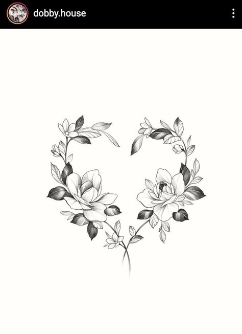 Heart Flower Tattoo, Rose Heart Tattoo, Flower Vine Tattoos, Orchid Tattoo, Vine Tattoos, Heart Tattoo Designs, Tattoo Stencil Outline, Stylist Tattoos, Cool Small Tattoos