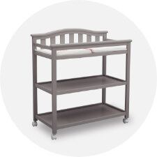 Changing Tables Grey Changing Table, Bell Top, Table With Wheels, Delta Children, Pebble Grey, Ashley Furniture Homestore, Toddler Furniture, Baby Changing, Affordable Furniture