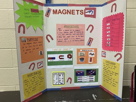 Science Fair Magnet Projects, Magnetic Science Fair Projects, Magnet Science Fair Project, Volcano Science Fair Project, 1st Grade Science Fair, Magnet Science Project, Kindergarten Science Fair Projects, 3rd Grade Science Projects, Science Fair Topics