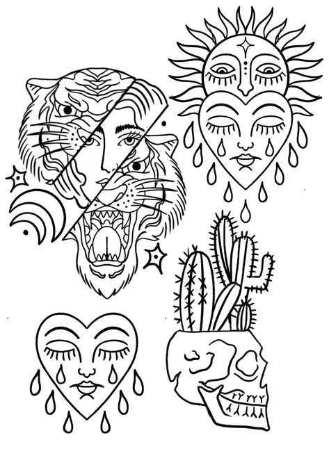 American Traditional Line Work, American Traditional Tattoo Flash Sheet, Small American Traditional Tattoo Flash, Tattoo Flash Art Traditional, Simple American Traditional Tattoo, Simple Traditional Tattoo, Traditional Tattoo Outline, Traditional Tattoo Stencils, Casino Tattoo