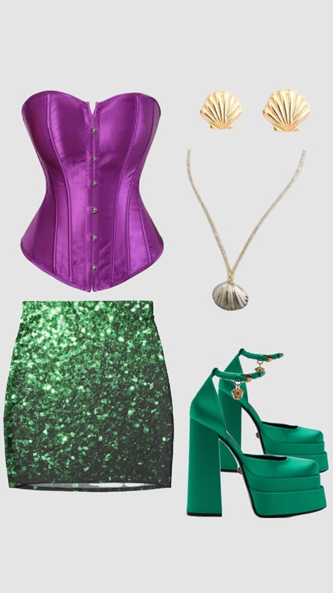 Ariel Outfit Ideas, Aesthetic Costume Ideas, Halloween Aesthetic Costume, Ariel Halloween, Ariel Halloween Costume, Disney Princess Halloween Costumes, Costume Ideas Halloween, Ariel Costumes, Disney Princess Costumes