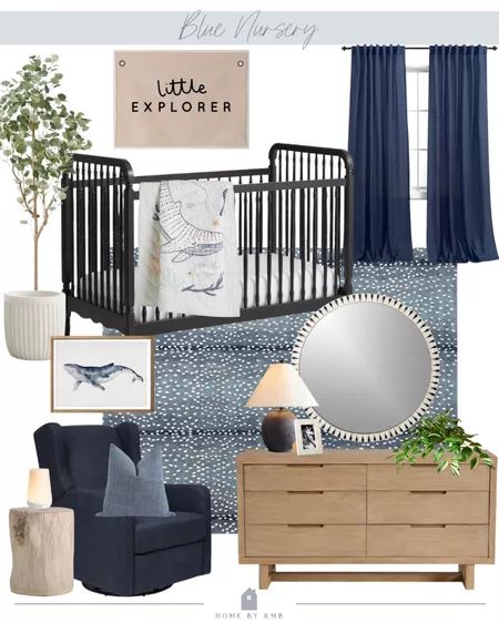 homebykmb on LTK Studio Mcgee Nursery, Navy Blue Nursery Boy, Blue Nursery Girl, Navy Nursery Boy, Nursery Design Board, Navy Blue Nursery, Baby Blue Nursery, Blue Nursery Boy