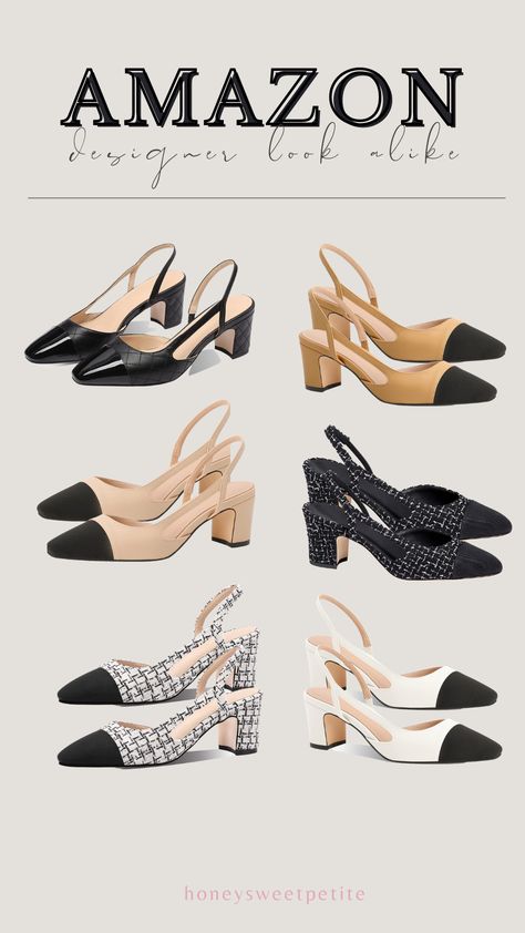 designer shoe look alikes / designer shoes / designer looks / dupes / amazon finds Look Alikes, Sling Back Pumps, Designer Looks, Bags 2024, Designer Shoe, Shoes Design, Stylish Work Outfits, Activewear Fashion, Sling Back