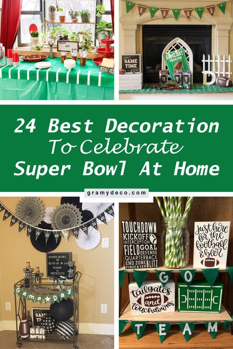 Super bowl will be a fun moment that should be celebrated and prepared even when you only enjoy the super bowl from home. The thing that should do is to make sure that you can feel the spirit of the super bowl in your home. #superbowl #superbowldecoration #decoration #homedecoration Superbowl Party Decorations Diy, Super Bowl Decor, Superbowl Party Outfit, Diy Football Party, Diy Super Bowl, Superbowl Party Decorations, Souper Bowl, Easy Super Bowl, Super Bowl Decorations