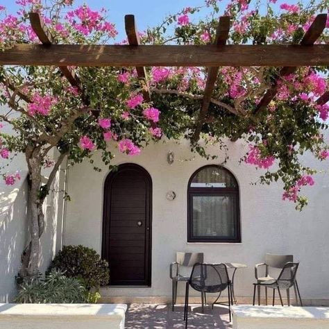 Sunny Garden, Patio Garden Design, Instagram Direct, Spanish Style Homes, Spanish House, Backyard Garden Design, Backyard Patio Designs, Bougainvillea, Dream House Exterior