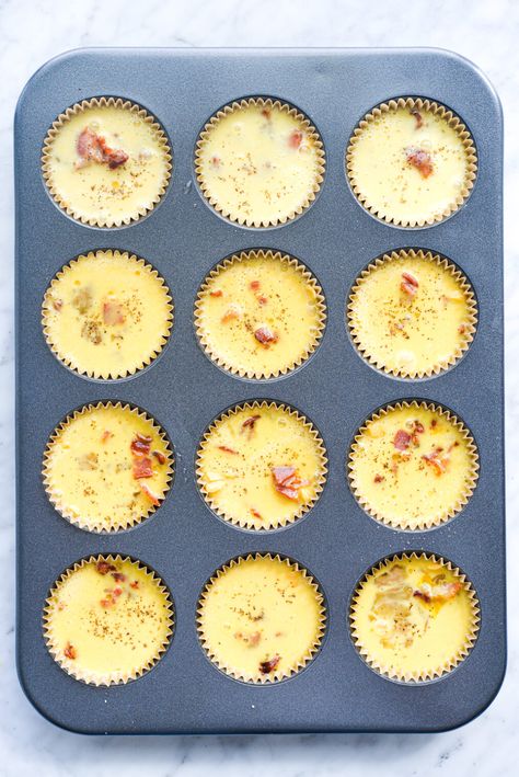 Egg Bites In Cupcake Liners, Oven Eggs Bake Muffin Tins, Freeze Muffins, Eggs In Oven, Baked Egg Cups, Egg Muffin Cups, Eggs In Muffin Tin, Breakfast Cupcakes, Egg Cupcakes