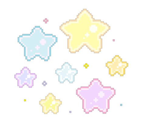 Stars Yellow, Piskel Art, Pix Art, Pixel Design, Mermaid Aesthetic, Tiny Prints, Cute Stars, Iphone Icon, Website Inspiration