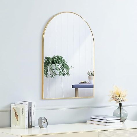 Amazon.com: SCWF-GZ 24x16 Arch Mirror Rectangle Wall Mounted Metal Frame Mirrors for Entryway Bedroom Bathroom Living Room 24 16 inch Gold : Home & Kitchen Gold Arch Mirror, Frame Mirrors, Mirror Rectangle, Entryway Mirror, Arched Mirror, Metal Frame Mirror, Arch Mirror, Entryway Bedroom, Rectangle Mirror