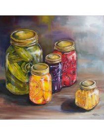 Painting Canning Jars, Ball Jar, Jar Art, Canning Jar, Painted Jars, Great Paintings, Canning Jars, School Art, Fine Art Painting