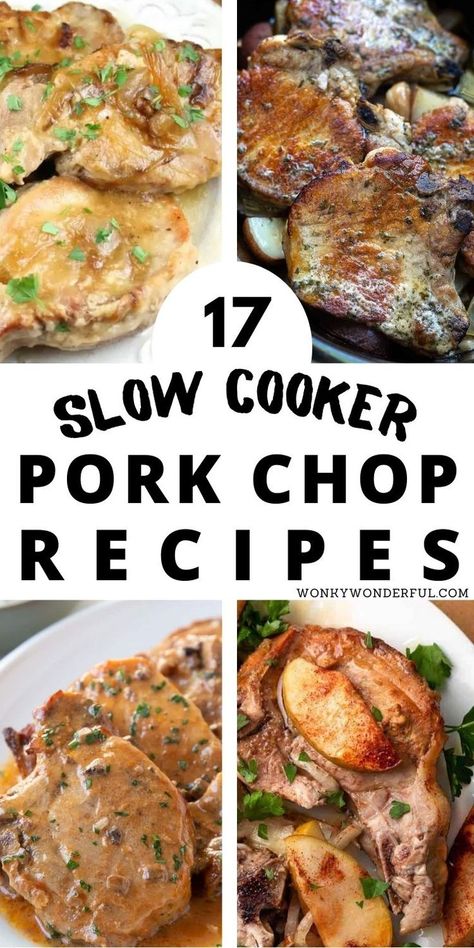 These Slow Cooker Pork Chops Recipes make dinner a breeze. There are so many ways to make pork chops in your slow cooker. Crockpot Pork Chops will be a new family favorite meal. Pork Chop Crock Pot Recipes Healthy, Crockpot Garlic Pork Chops, Healthy Crockpot Recipes Pork Chops, Pork Chop Dump Meals, Dairy Free Pork Chop Recipes Crockpot, Pork Crock Pot Recipes Slow Cooker, Boneless Pork Sirloin Chops Crockpot, Pork Chop Dump Meals Crock Pot, Pulled Pork Chops Slow Cooker