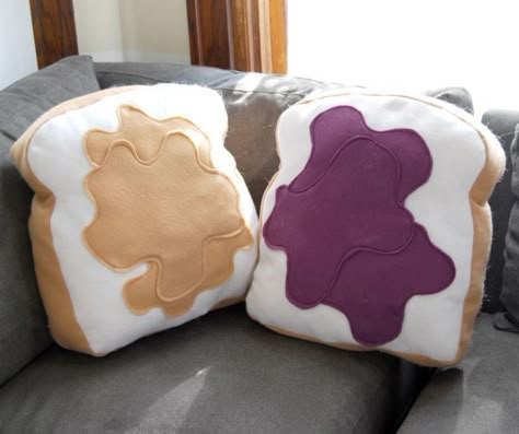 Get more decorating ideas on NOOK. http://www.barnesandnoble.com/s/Home-Decorating?keyword=Home+Decorating&store=ebook Food Pillows, Food Shapes, Funky Home Decor, Peanut Butter Jelly, Christmas Gifts For Girlfriend, Creation Couture, Cute Pillows, Diy Pillows, Pillow Talk