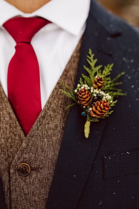 Winter Boutonniere, Woodsy Cabin, February Day, Cabin Vibes, Snow Showers, Rustic Winter Wedding, Winter Wedding Bouquet, Winter Wedding Flowers, December Wedding