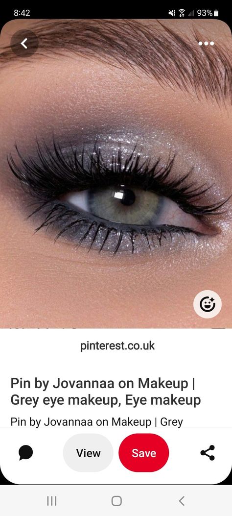 Gray Silver Eye Makeup, Winter Formal Makeup For Green Eyes, Prom Makeup For Blue Dress Silver, Black And Blue Smokey Eye, Blue Eye Makeup Blue Eyes, Makeup Looks For Gray Dress, Makeup Look For Silver Dress, Makeup For Gray Outfit, Navy Blue And Silver Makeup Looks