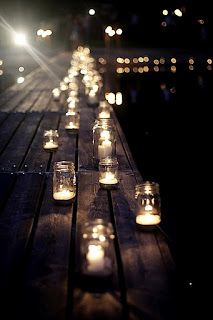 mason jar luminaries on dock Dock Wedding, Summer Night Party, Lake House Wedding, Cottage Wedding, Party Deco, Candle Table, Lakeside Wedding, Outdoor Wedding Decorations, Jar Lights