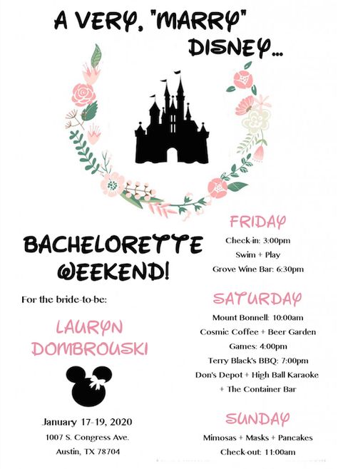 Disney Bachelorette Invitation Disney Bachelorette Party Invitations, Disneyland Hen Party, Bachlorette Party Disney Theme, Disney Bachelorette Party Decorations, Disney Theme Bachelorette, Disney Princess Bachelorette, Disney Themed Bachelorette Party, Disneyland Bachelorette Party, Disneyland Bachelorette