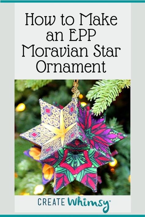 How to Make an EPP Moravian Star Ornament with Diamonds - Create Whimsy Moravian Star, English Paper Piecing Quilts, Quilted Ornaments, Quilted Christmas Ornaments, Fabric Ornaments, Paper Piecing Quilts, Fabric Christmas Ornaments, 3d Christmas, Christmas Sewing