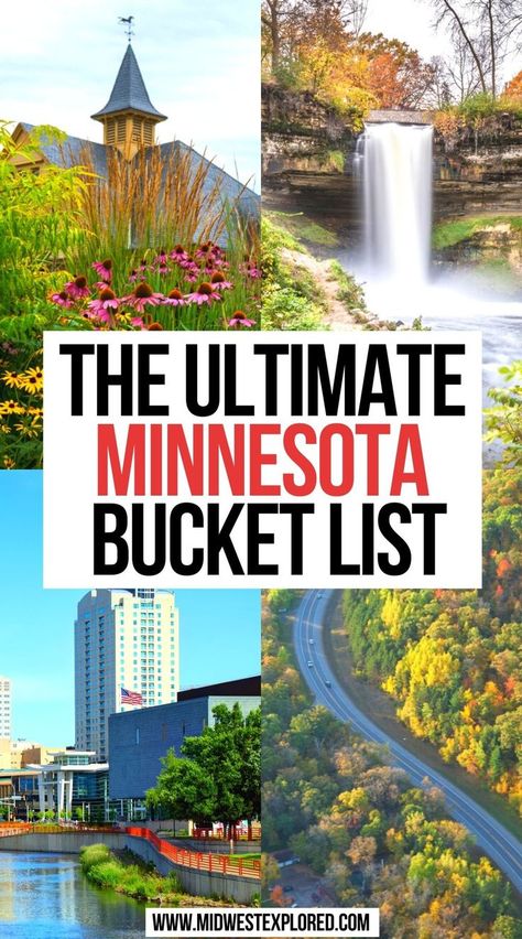 The Ultimate Minnesota Bucket List Mn Summer Bucket List, Wisconsin Minnesota Road Trip, Bloomington Mn Things To Do, Minnesota Road Trip Ideas, Lake City Minnesota, Minnesota Vacation Ideas, Minnesota Travel Summer, Places To Visit In Minnesota, Mn Day Trips