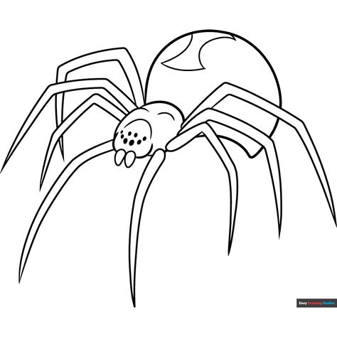 Free Black Widow Spider Coloring Page for Kids Black Widow Drawing, Scary Bugs, Spider Pictures, Spider Coloring Page, Insect Coloring Pages, Bug Coloring Pages, Free Printable Coloring Sheets, Bee Coloring Pages, Widow Spider