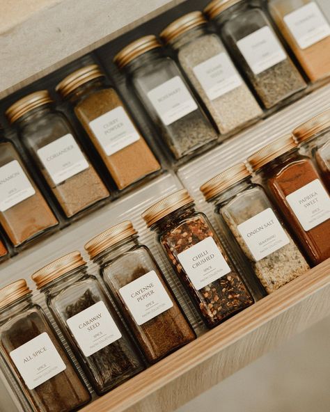 Rhahmaniyah Tapper (@rhahmaniyah) • Instagram photos and videos Chipotle Shrimp, Chili Garlic Paste, Spice Jar Set, Spicy Chicken Recipes, Shrimp And Rice, Spice Drawer, Glass Spice Jars, Spice Organization, Kitchen Storage Containers