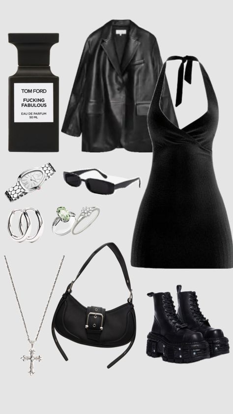 #outfit #outfitinspiration #blackoutfit #badass #datenightoutfit Badass Outfit, Outfits For Mexico, Alt Outfits, Corporate Outfits, Dark Outfits, Alt Fashion, Blue Outfit, Really Cute Outfits, Summer Fashion Outfits