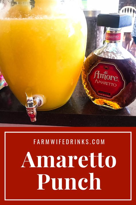 Amaretto Punch combines the best punch recipe with amaretto for the best spiked punch recipe for every occasion from holidays to showers. #Punch #SpikedPunch #Cocktail #Cocktails Beverage Serving Ideas, Amaretto Punch, Spiked Punch, Best Punch Recipe, Hey Bartender, Party Punch Recipes, Alcoholic Punch, Drink Tags, Fun Cakes