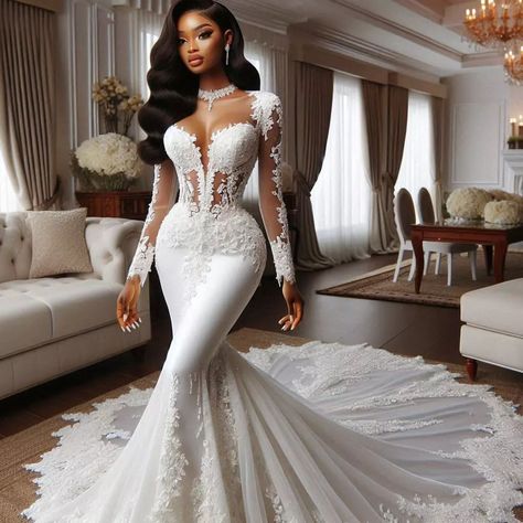 Nanice Weddings | Wedding dresses in Accra | 😍 Shimmer, sparkle, and strut – BECAUSE ORDINARY IS NOT IN OUR VOCABULARY! ✨ Double tap if you agree💃 #GlamGameStrong! 🌟💃✨… | Instagram Black People Wedding Dresses, Latest Wedding Gowns, African Bridal Dress, Glam Wedding Dress, Weddings Dresses, Plus Wedding Dresses, Long Sleeve Bridal Gown, Brides Dress, Classy Wedding Dress